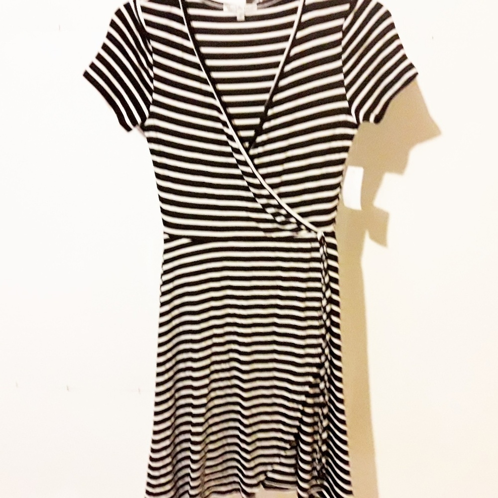 Charlotte Russell Faux Striped Wrap dress - Picture 1 of 2